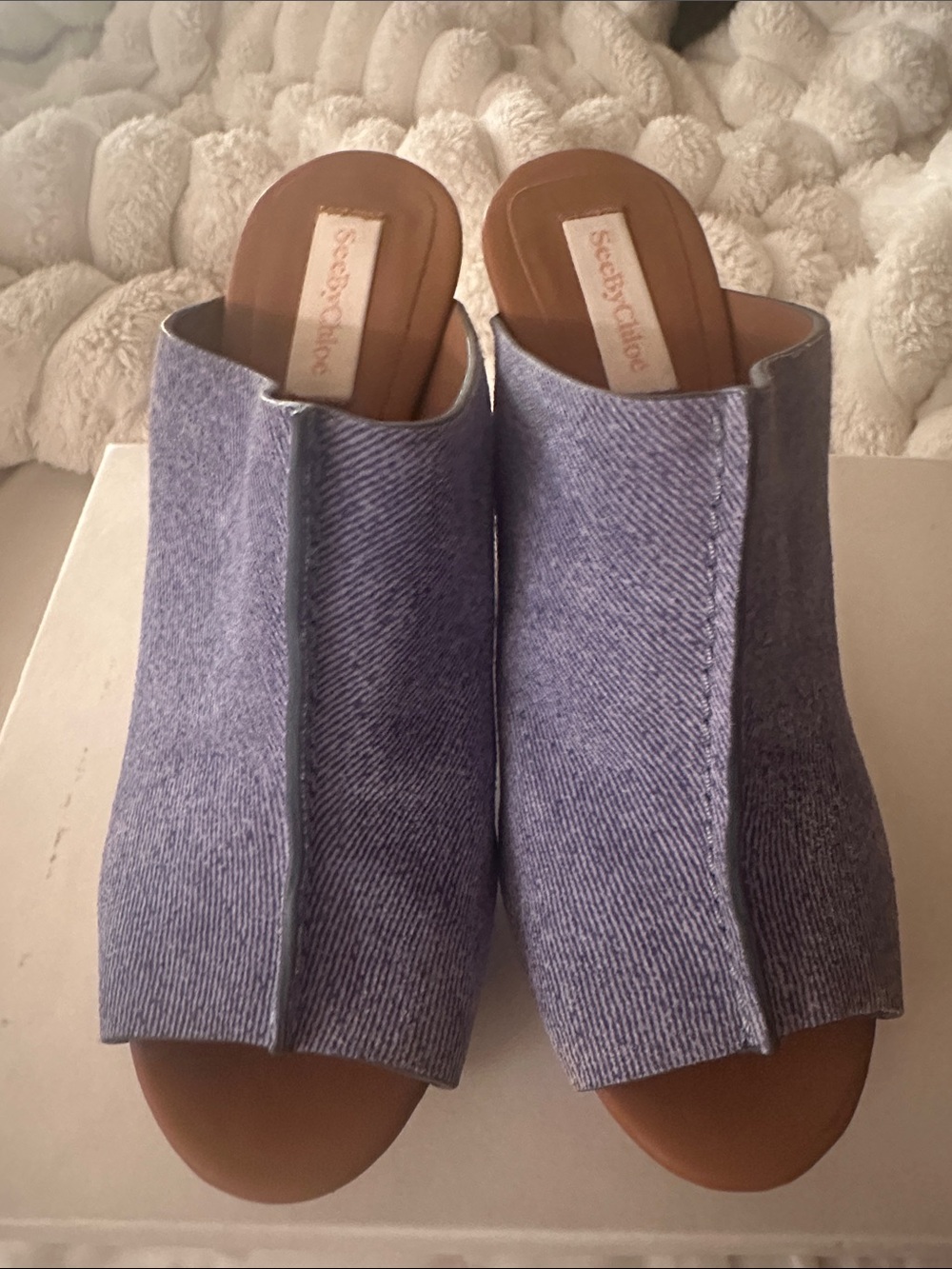 See By Chloe Lavender Open-Toe Slip-On Mules